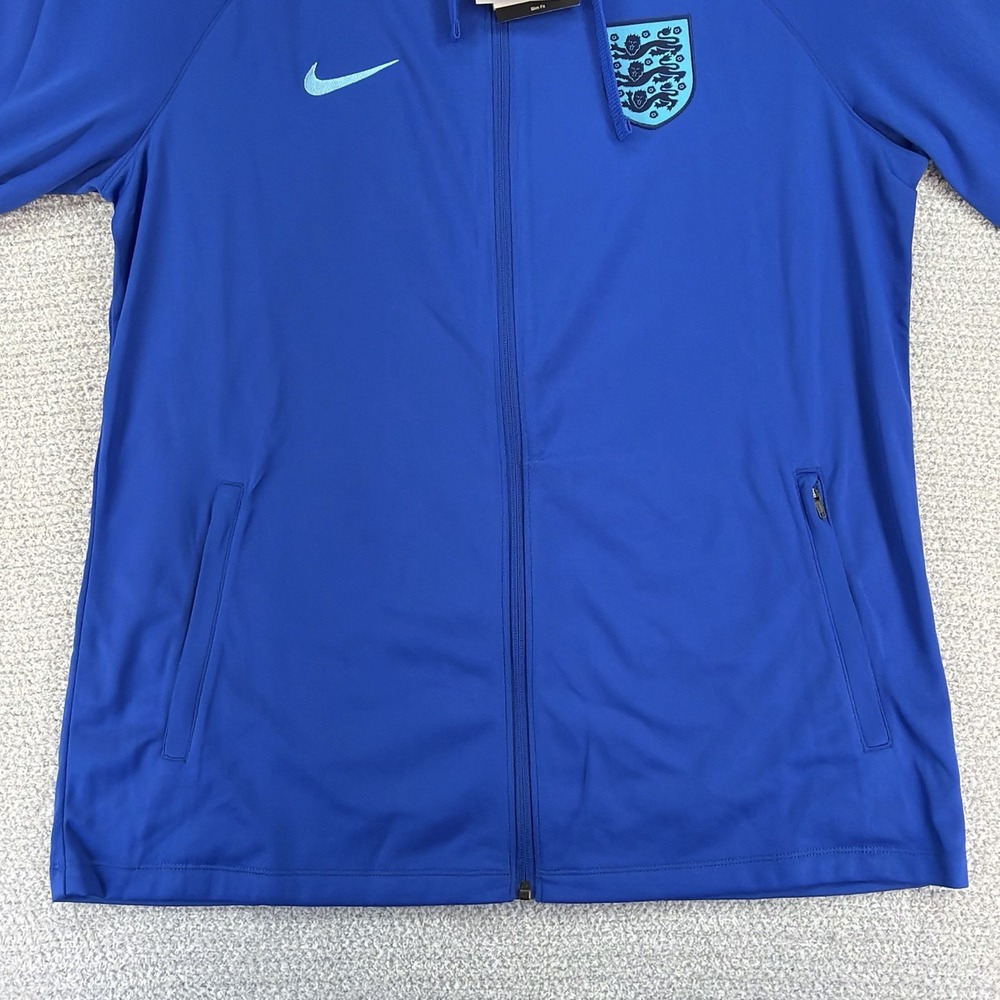Nike England Strike Hooded Track Jacket Mens Large Blue Full Zip Slim Fit Soccer - Picture 5 of 16